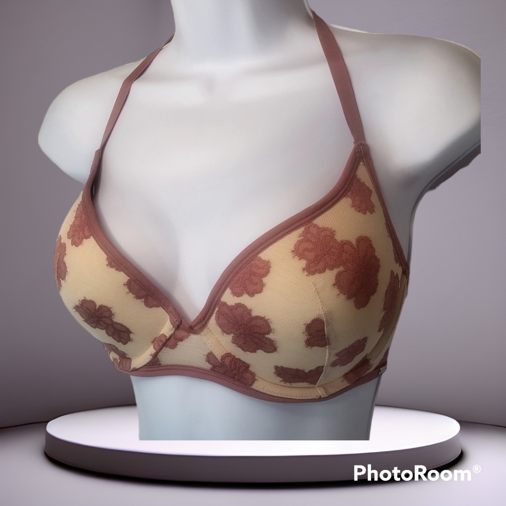 PINK Victoria's Secret Intimates Laced Floral Hibiscus Bra Size 34D